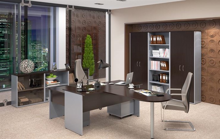 Офисный комплект мебели IMAGO - рабочее место, шкафы для документов в Чебоксарах - изображение 3
